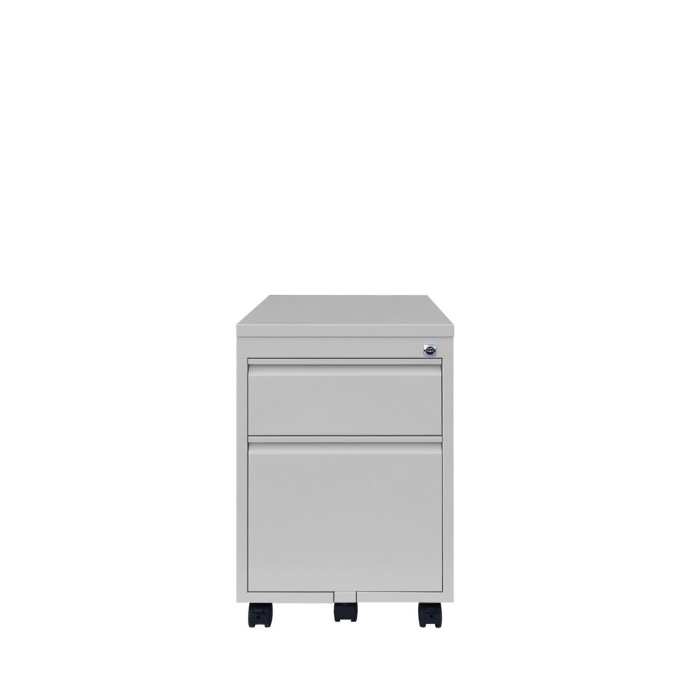 Produktbild Lüllmann ClassiX Rollcontainer Frontgriffleiste 2 Schubladen 626 x 400 x 590 mm lichtgrau