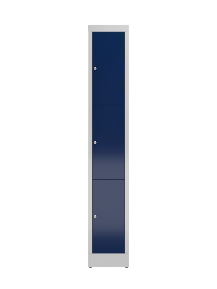Produktbild ClassiX Schließfachschrank, 1 Abteil, 3 Fächer, 1800 x 310 x 500 mm, lichtgrau/e bild 2