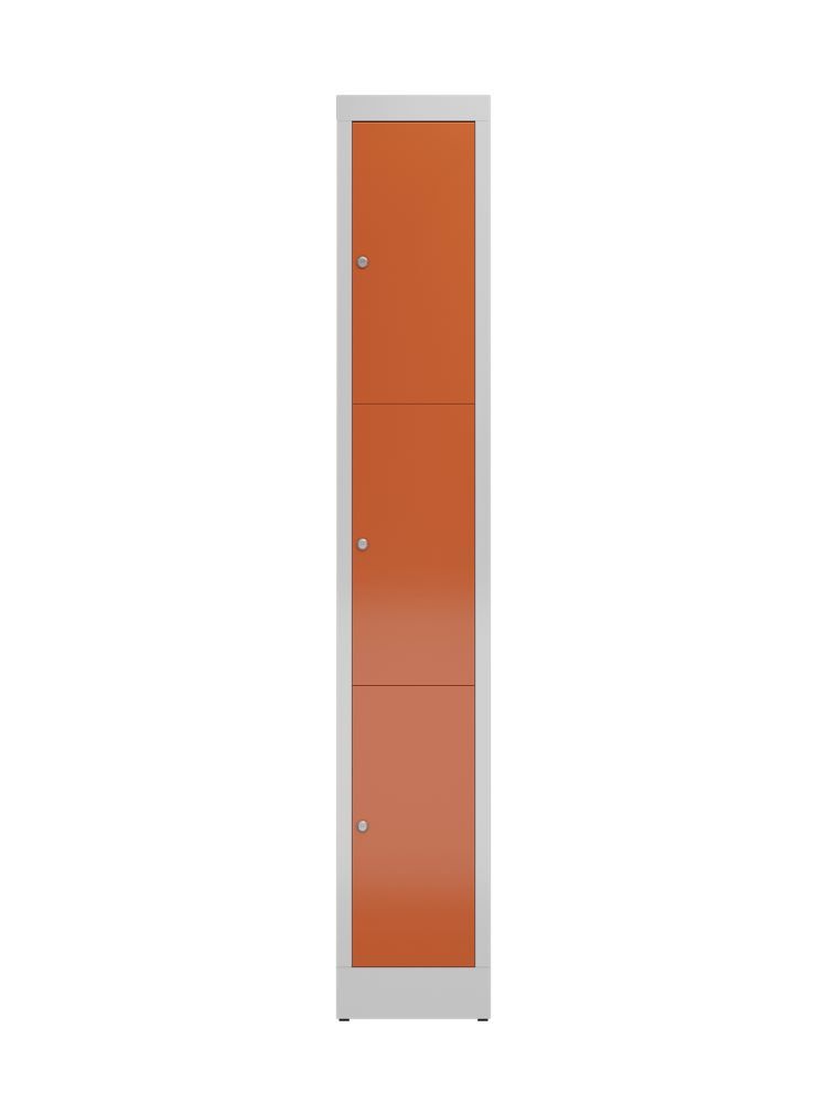 Produktbild ClassiX Schließfachschrank, 1 Abteil, 3 Fächer, 1800 x 310 x 500 mm, lichtgrau/f bild 2