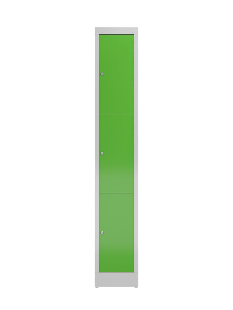 Produktbild ClassiX Schließfachschrank, 1 Abteil, 3 Fächer, 1800 x 310 x 500 mm, lichtgrau/g bild 2