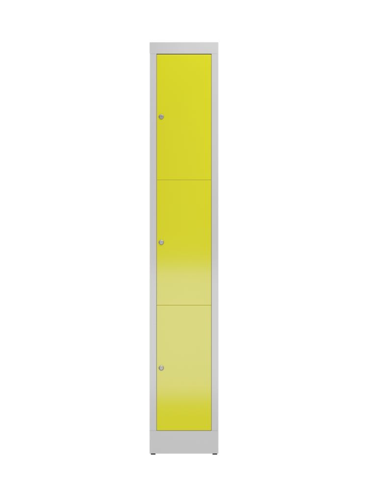Produktbild ClassiX Schließfachschrank, 1 Abteil, 3 Fächer, 1800 x 310 x 500 mm, lichtgrau/z bild 2