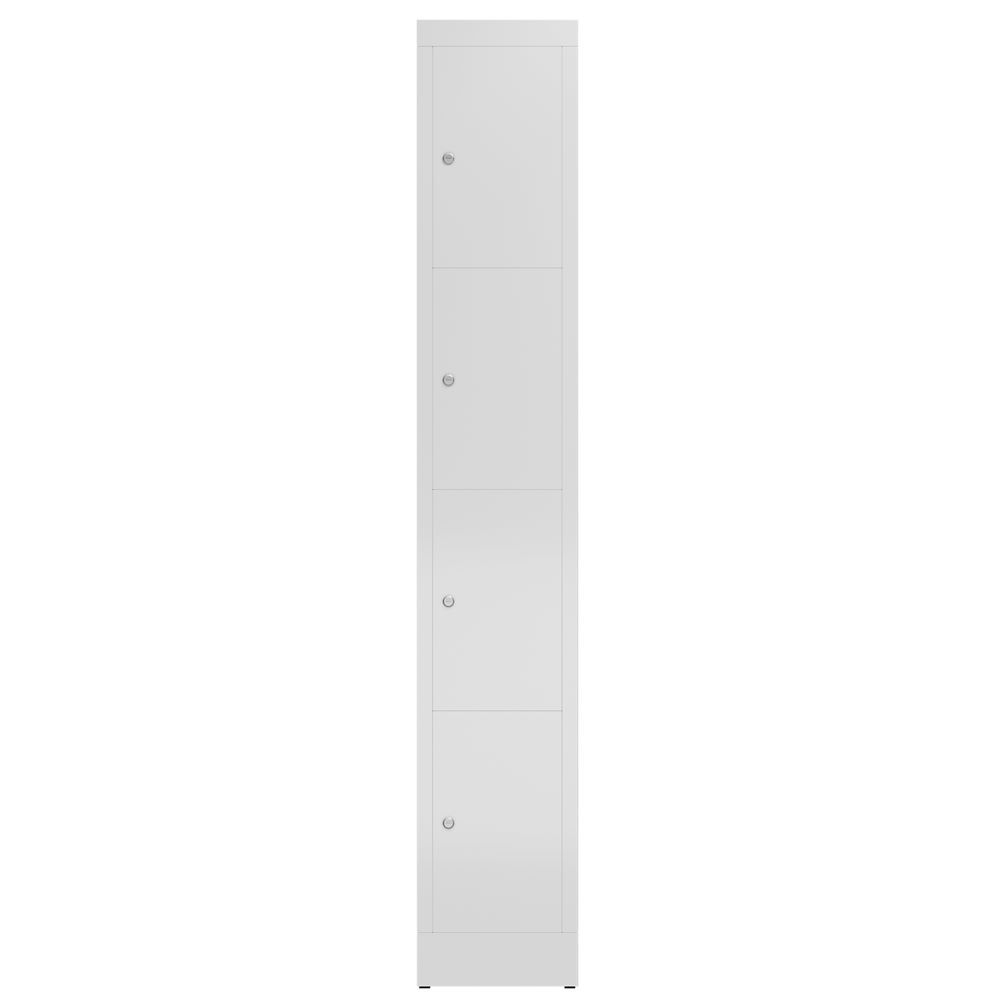 Produktbild ClassiX Schließfachschrank, 1 Abteil, 4 Fächer, 1800 x 310 x 500 mm, lichtgrau bild 2