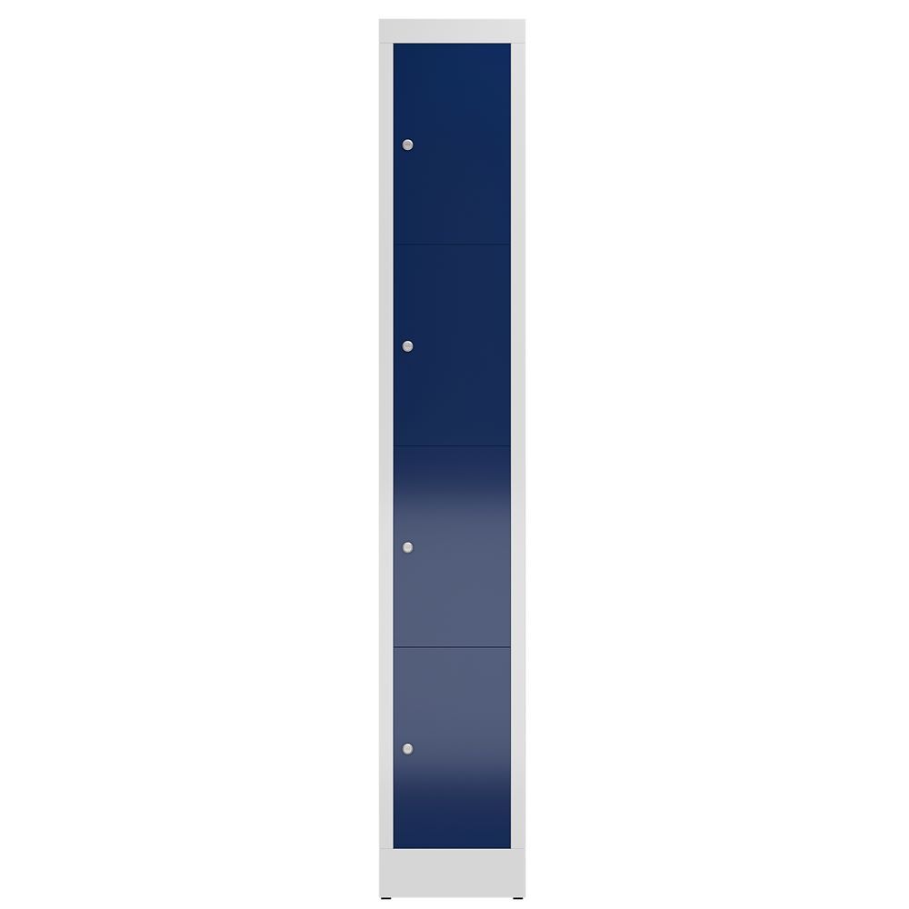 Produktbild ClassiX Schließfachschrank, 1 Abteil, 4 Fächer, 1800 x 310 x 500 mm, lichtgrau/e bild 2