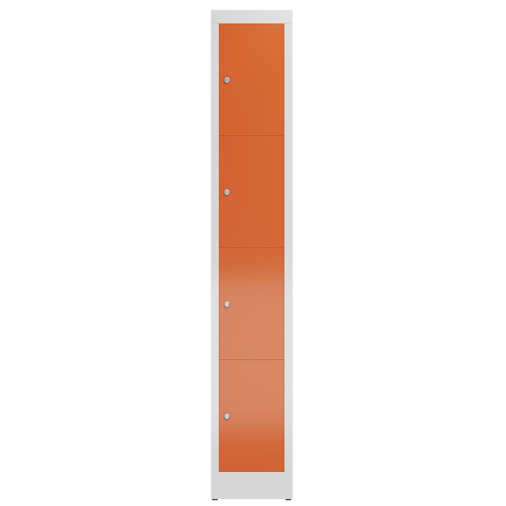 Produktbild ClassiX Schließfachschrank, 1 Abteil, 4 Fächer, 1800 x 310 x 500 mm, lichtgrau/f bild 2