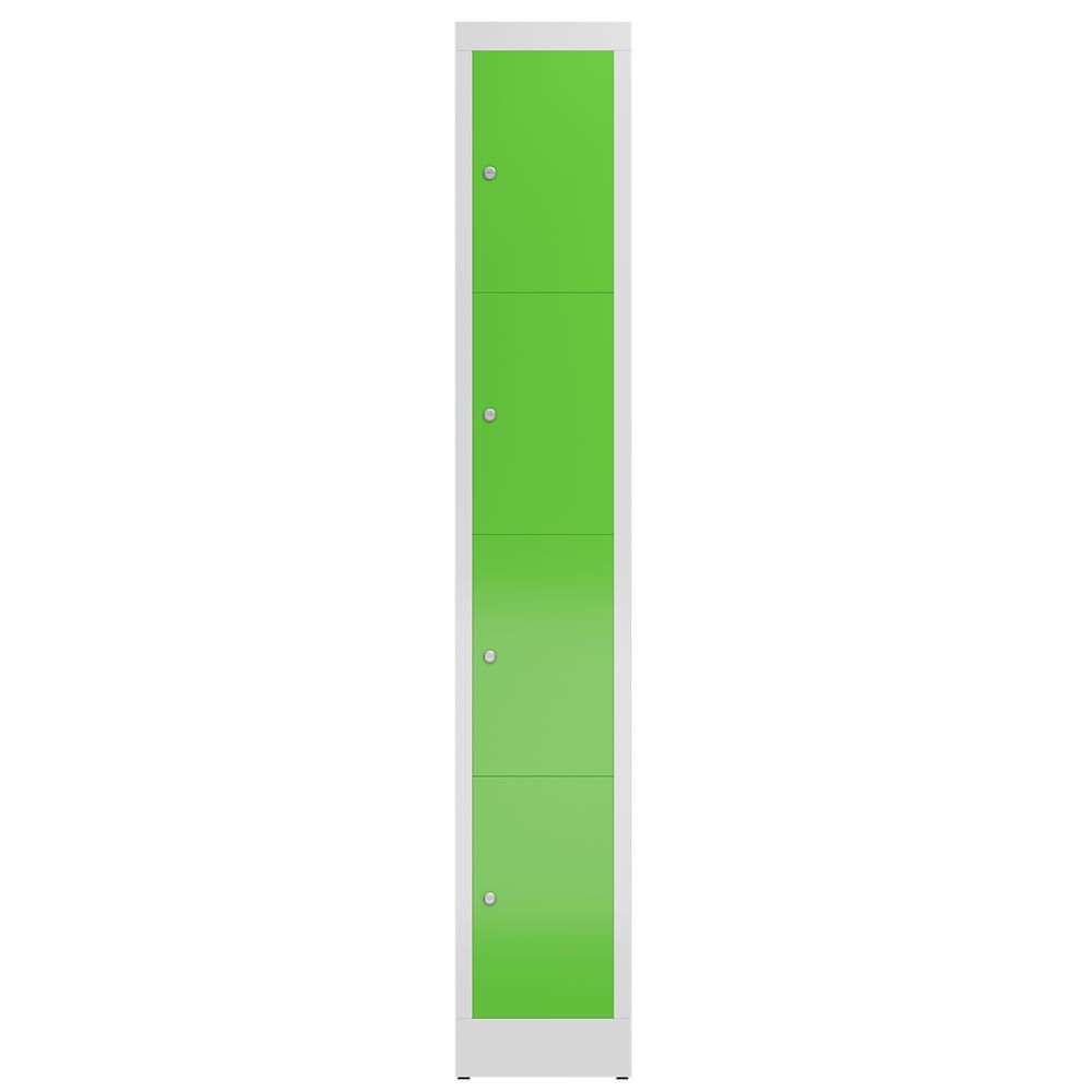 Produktbild ClassiX Schließfachschrank, 1 Abteil, 4 Fächer, 1800 x 310 x 500 mm, lichtgrau/g bild 2