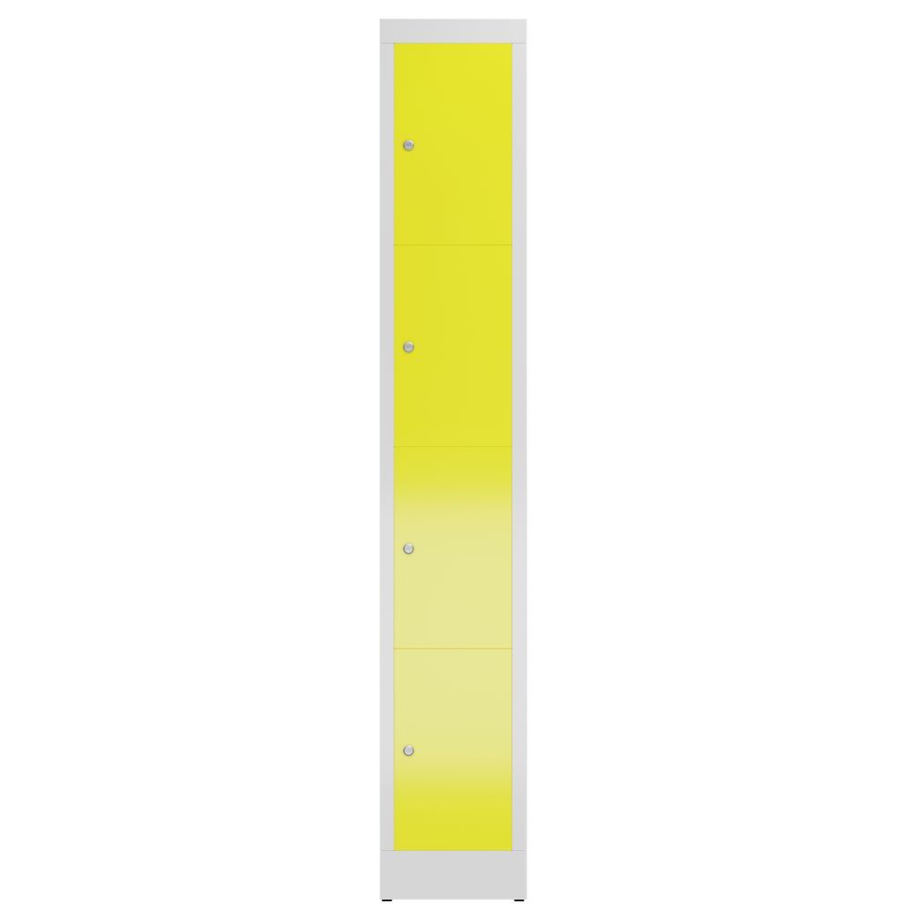 Produktbild ClassiX Schließfachschrank, 1 Abteil, 4 Fächer, 1800 x 310 x 500 mm, lichtgrau/z bild 2