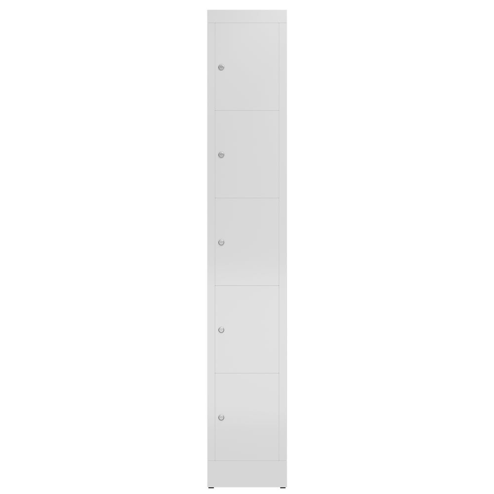 Produktbild ClassiX Schließfachschrank, 1 Abteil, 5 Fächer, 1800 x 310 x 500 mm, lichtgrau bild 2