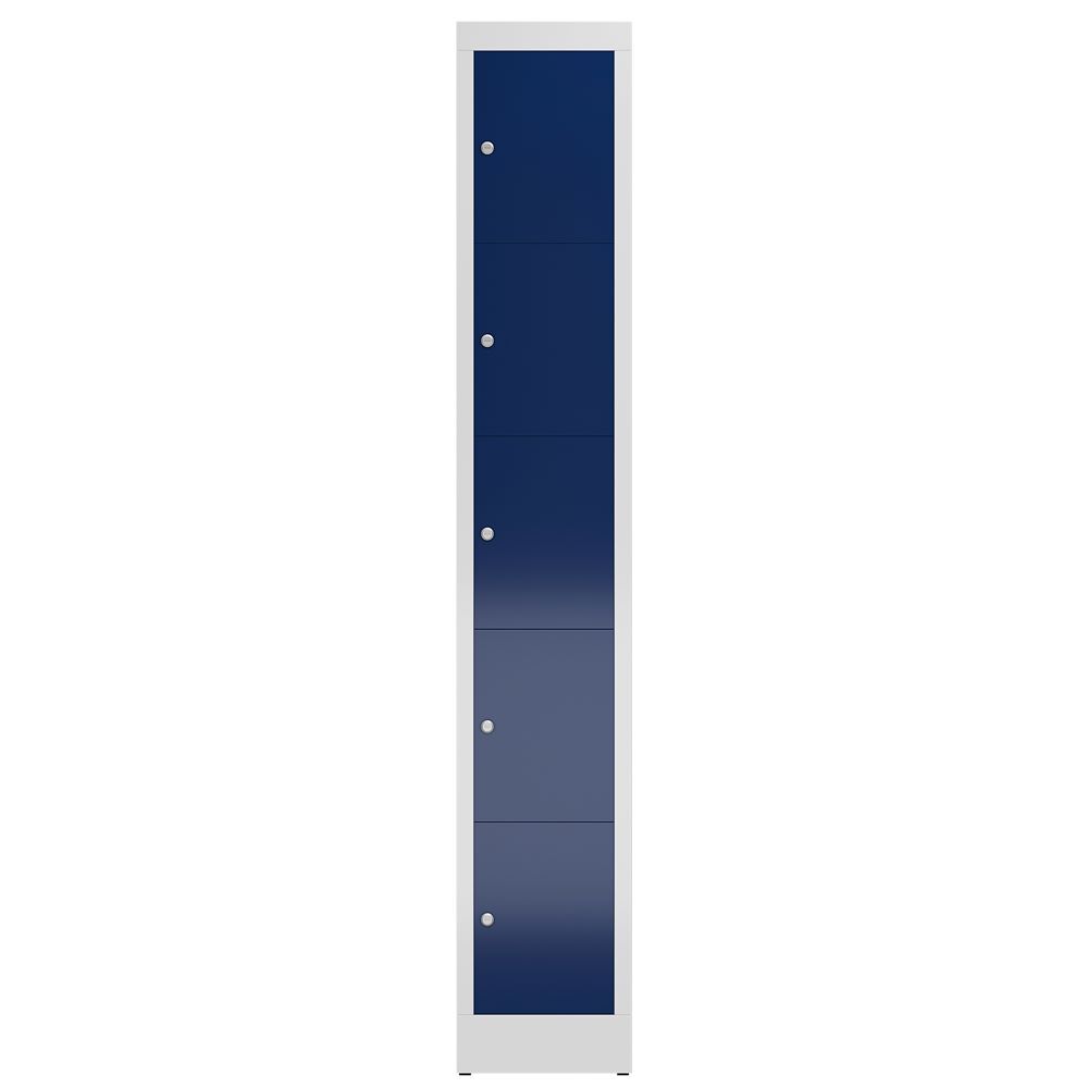 Produktbild ClassiX Schließfachschrank, 1 Abteil, 5 Fächer, 1800 x 310 x 500 mm, lichtgrau/e bild 2