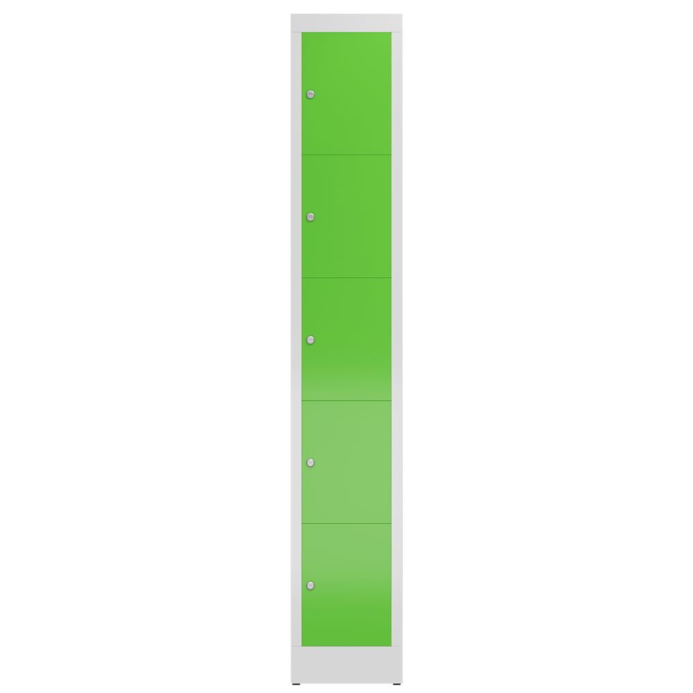 Produktbild ClassiX Schließfachschrank, 1 Abteil, 5 Fächer, 1800 x 310 x 500 mm, lichtgrau/g bild 2