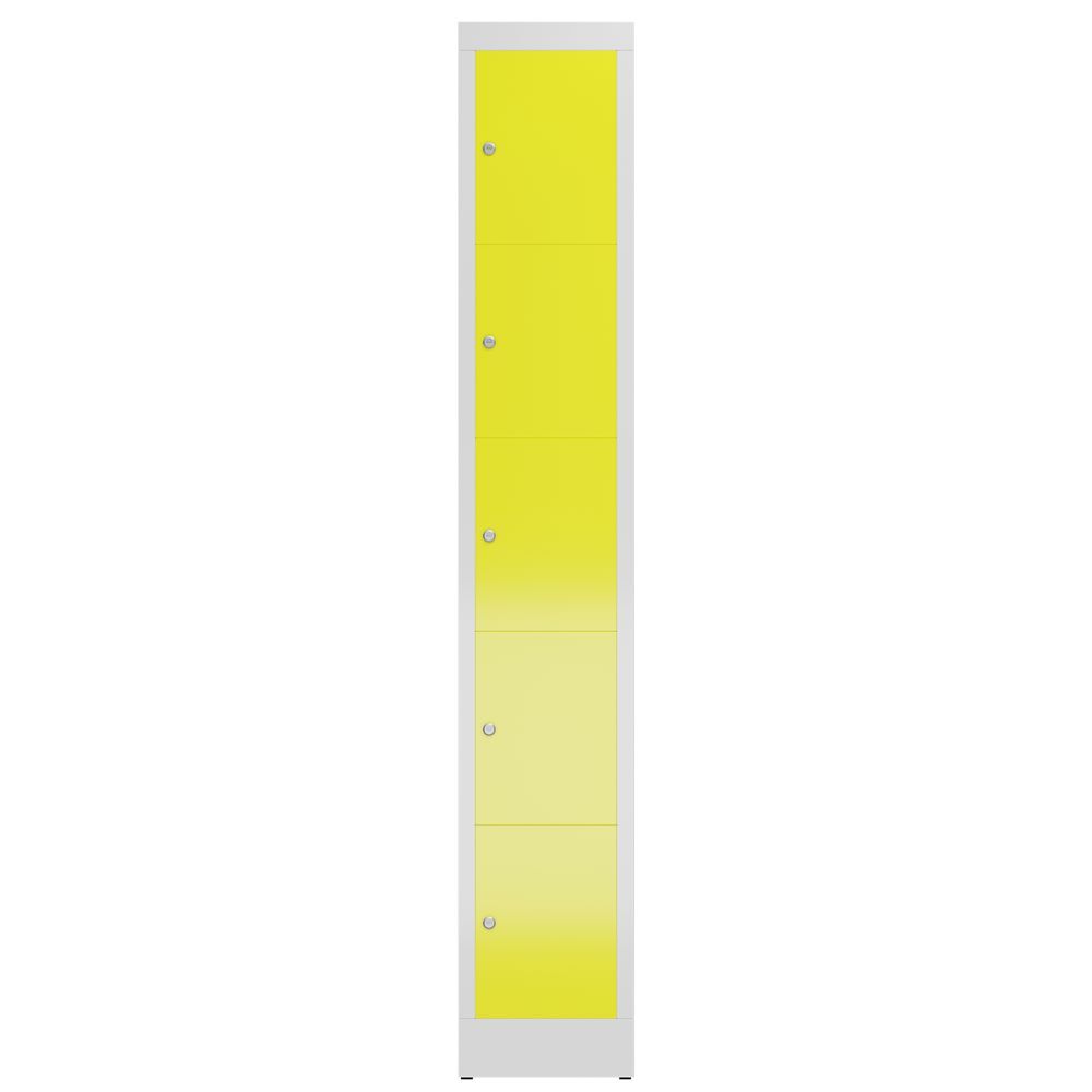 Produktbild ClassiX Schließfachschrank, 1 Abteil, 5 Fächer, 1800 x 310 x 500 mm, lichtgrau/z bild 2