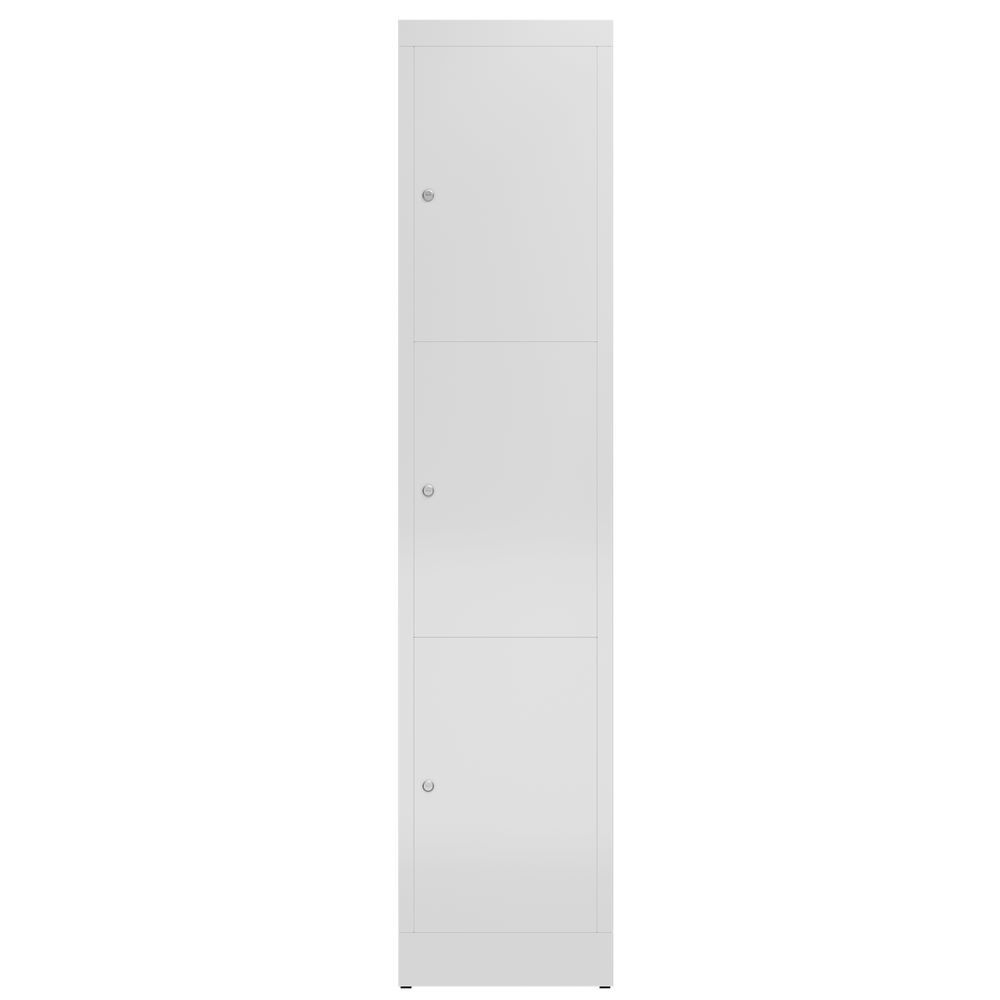 Produktbild ClassiX Schließfachschrank, 1 Abteil, 3 Fächer, 1800 x 415 x 500 mm, lichtgrau bild 2