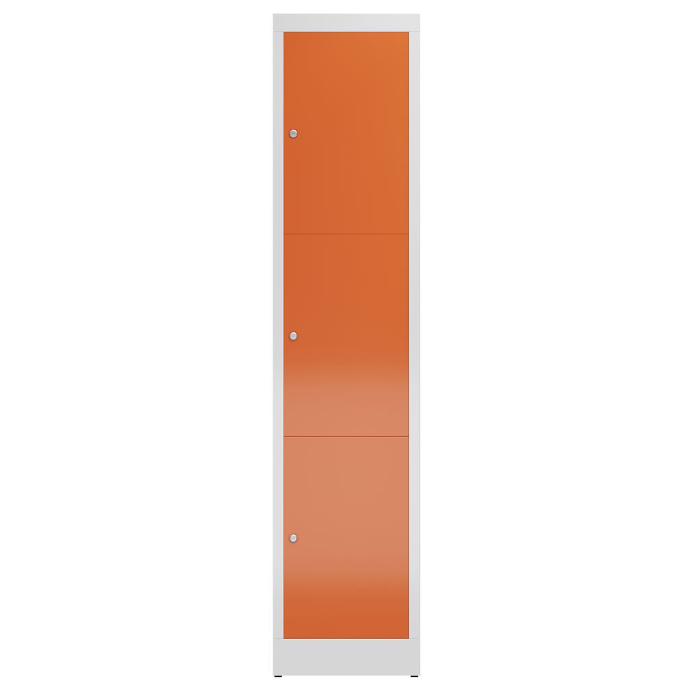Produktbild ClassiX Schließfachschrank, 1 Abteil, 3 Fächer, 1800 x 415 x 500 mm, lichtgrau/f bild 2