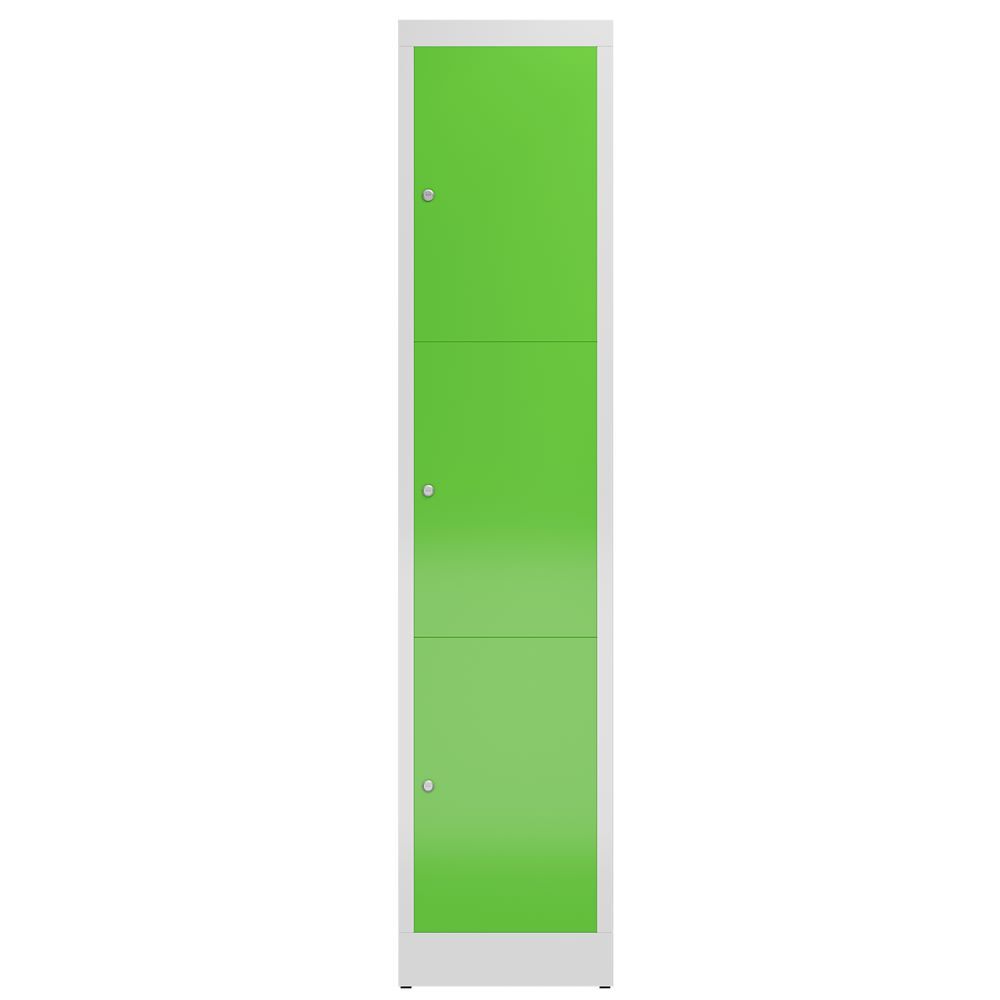 Produktbild ClassiX Schließfachschrank, 1 Abteil, 3 Fächer, 1800 x 415 x 500 mm, lichtgrau/g bild 2