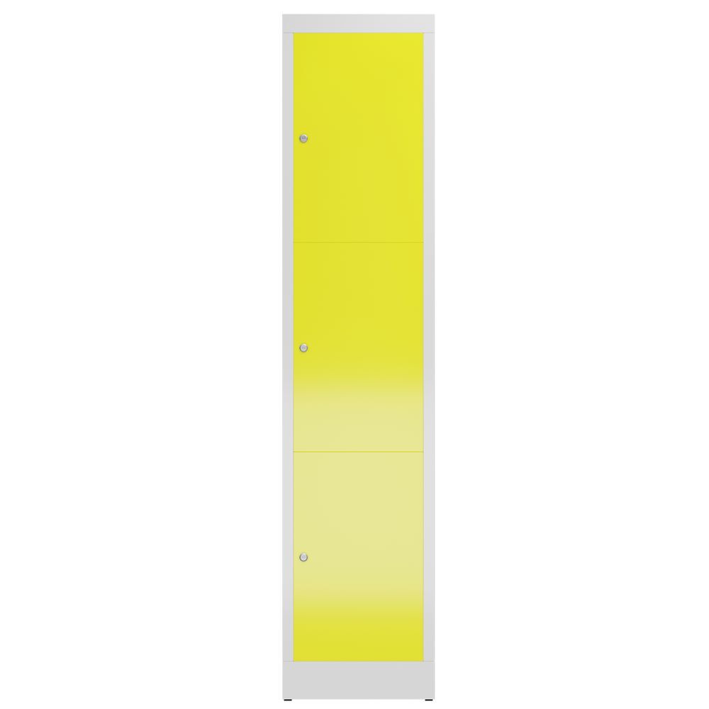Produktbild ClassiX Schließfachschrank, 1 Abteil, 3 Fächer, 1800 x 415 x 500 mm, lichtgrau/z bild 2