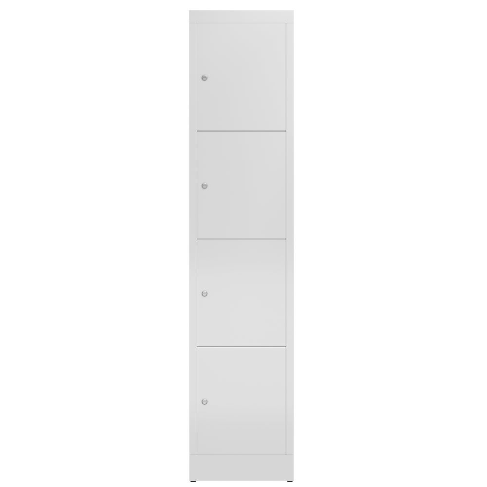 Produktbild ClassiX Schließfachschrank, 1 Abteil, 4 Fächer, 1800 x 415 x 500 mm, lichtgrau bild 2