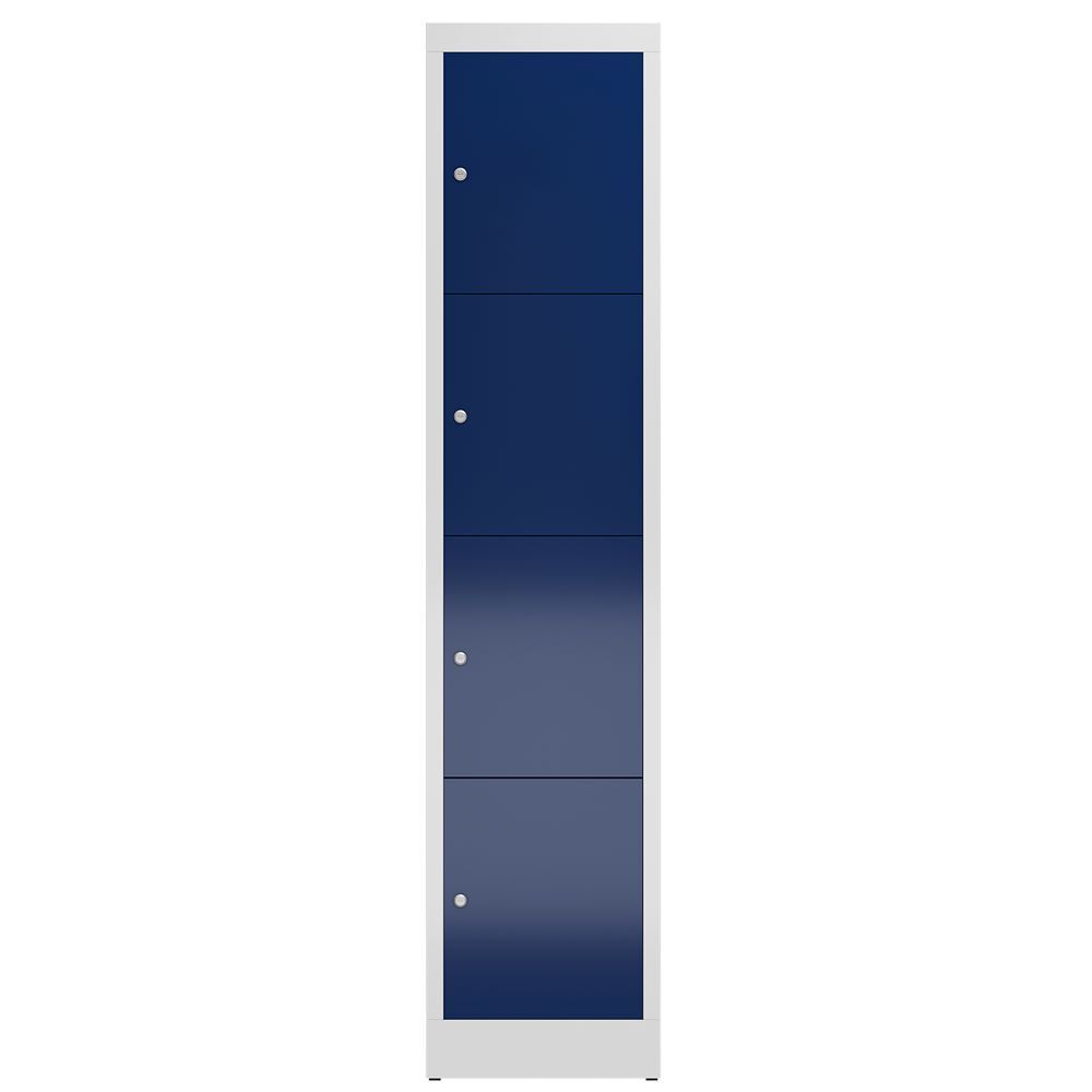 Produktbild ClassiX Schließfachschrank, 1 Abteil, 4 Fächer, 1800 x 415 x 500 mm, lichtgrau/e bild 2