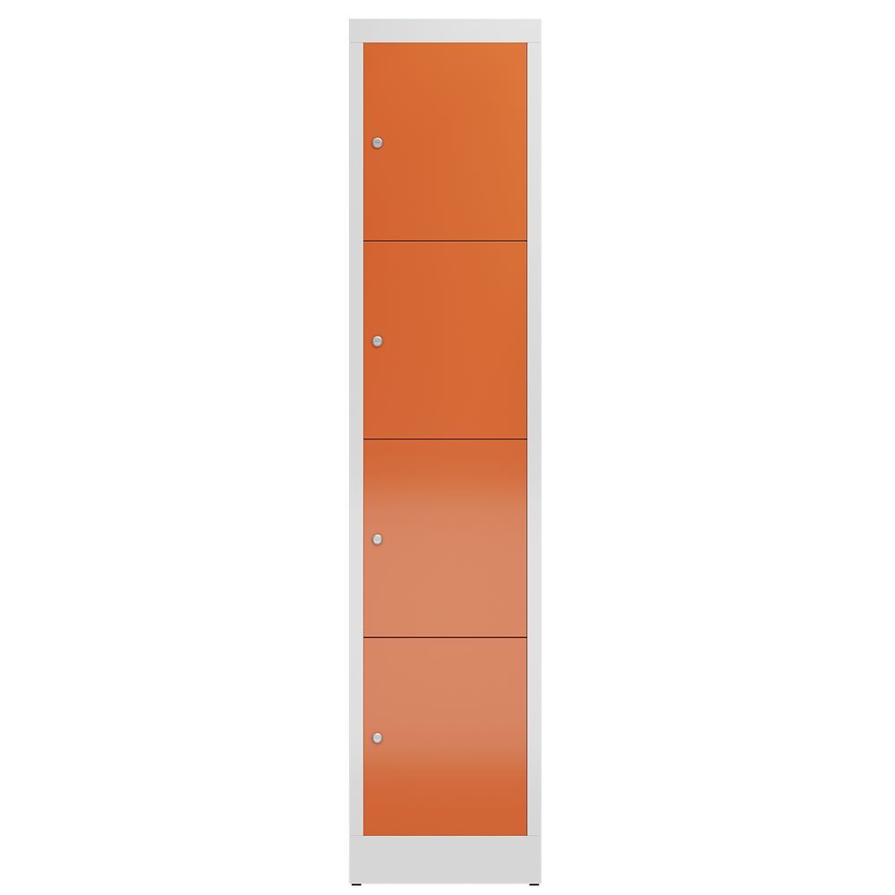 Produktbild ClassiX Schließfachschrank, 1 Abteil, 4 Fächer, 1800 x 415 x 500 mm, lichtgrau/f bild 2