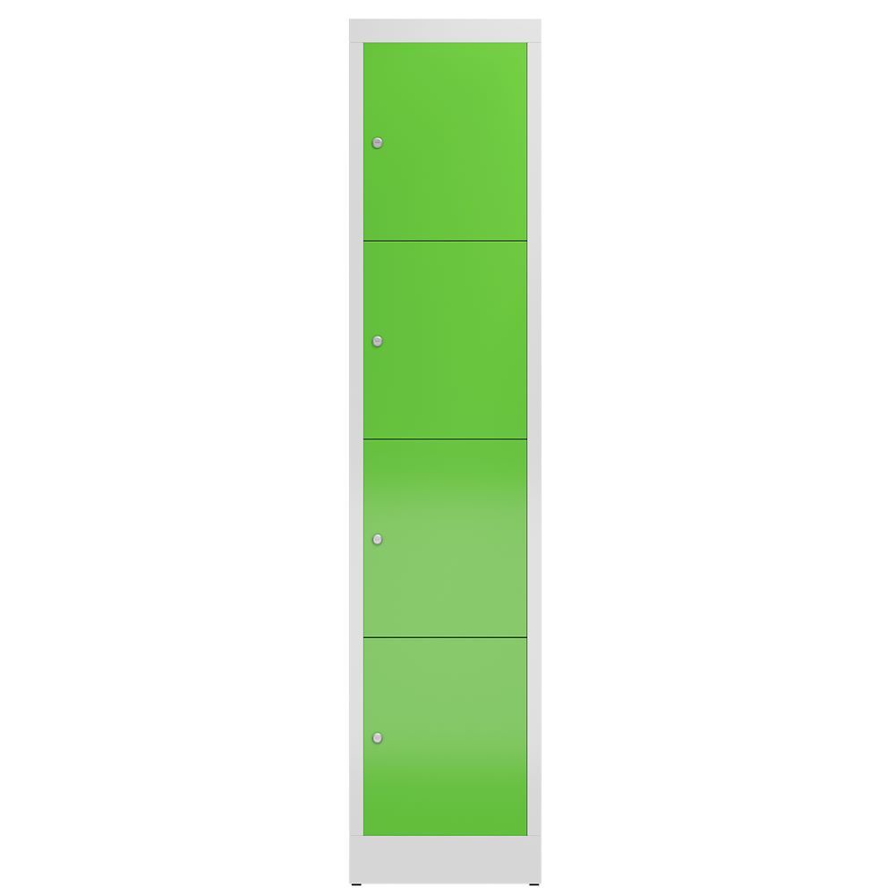Produktbild ClassiX Schließfachschrank, 1 Abteil, 4 Fächer, 1800 x 415 x 500 mm, lichtgrau/g bild 2