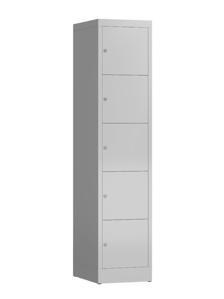 Produktbild Lüllmann ClassiX Schließfachschrank Fächerschrank 1 Abteil 5 Fächer lichtgrau