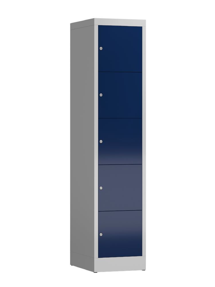 Produktbild Lüllmann ClassiX Schließfachschrank Fächerschrank 1 Abteil 5 Fächer lichtgrau enzianblau