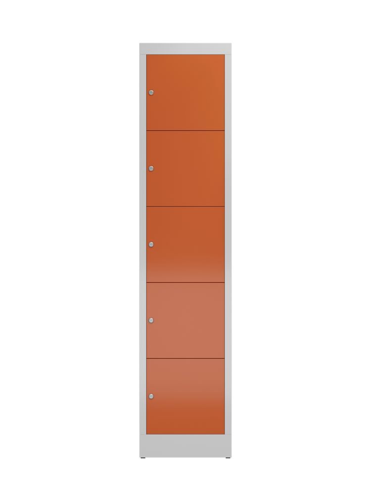 Produktbild ClassiX Schließfachschrank, 1 Abteil, 5 Fächer, 1800 x 415 x 500 mm, lichtgrau/f bild 2