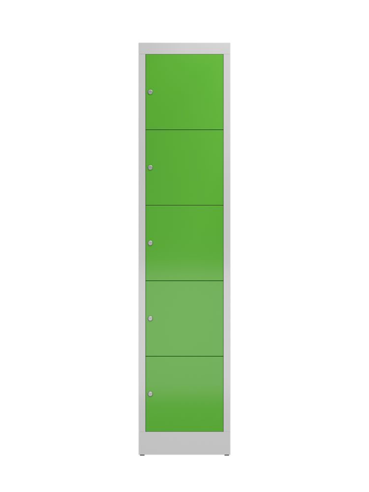 Produktbild ClassiX Schließfachschrank, 1 Abteil, 5 Fächer, 1800 x 415 x 500 mm, lichtgrau/g bild 2