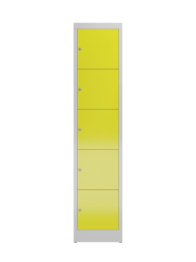 Produktbild ClassiX Schließfachschrank, 1 Abteil, 5 Fächer, 1800 x 415 x 500 mm, lichtgrau/z bild 2