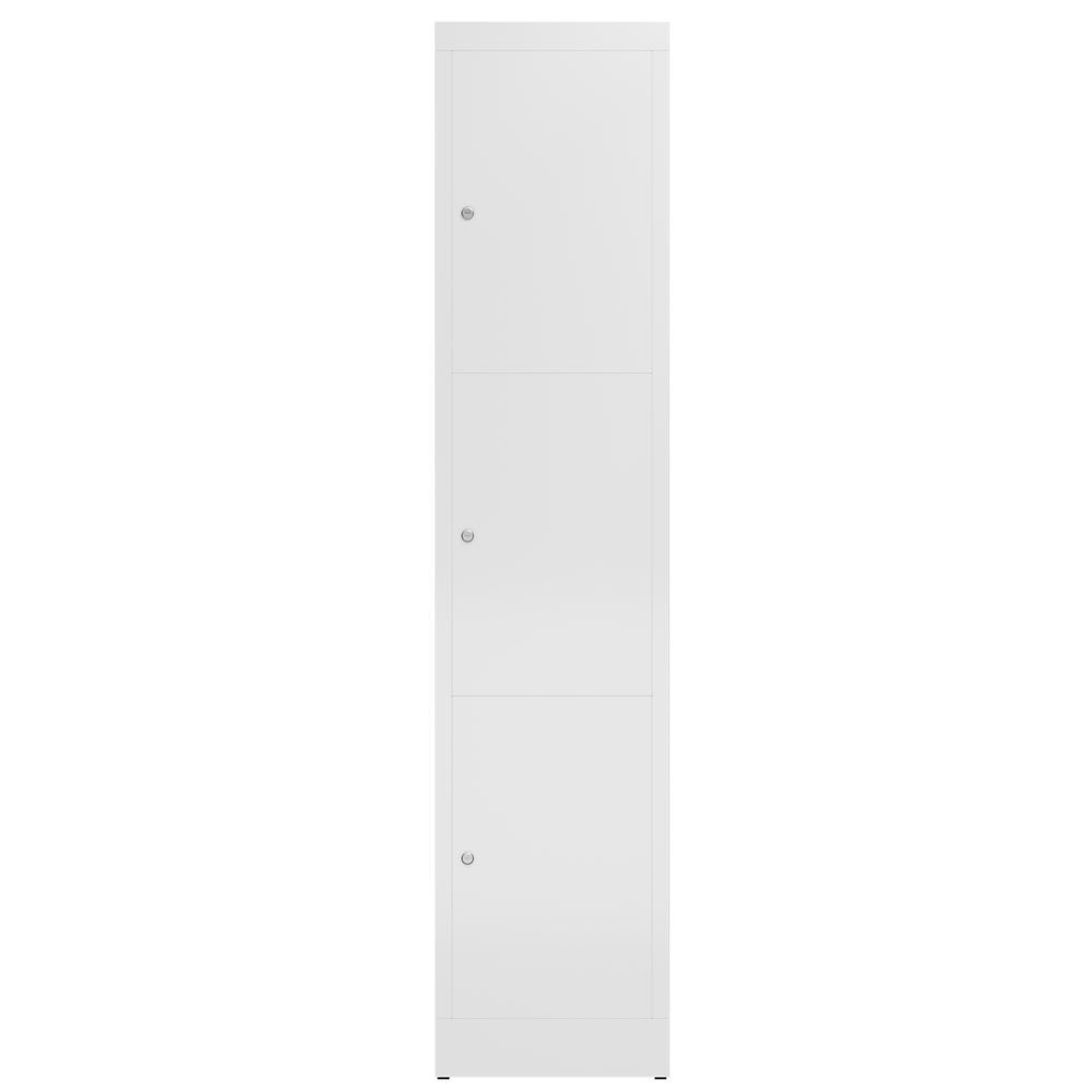 Produktbild ClassiX Schließfachschrank, 1 Abteil, 3 Fächer, 1800 x 415 x 500 mm, signalweiß bild 2