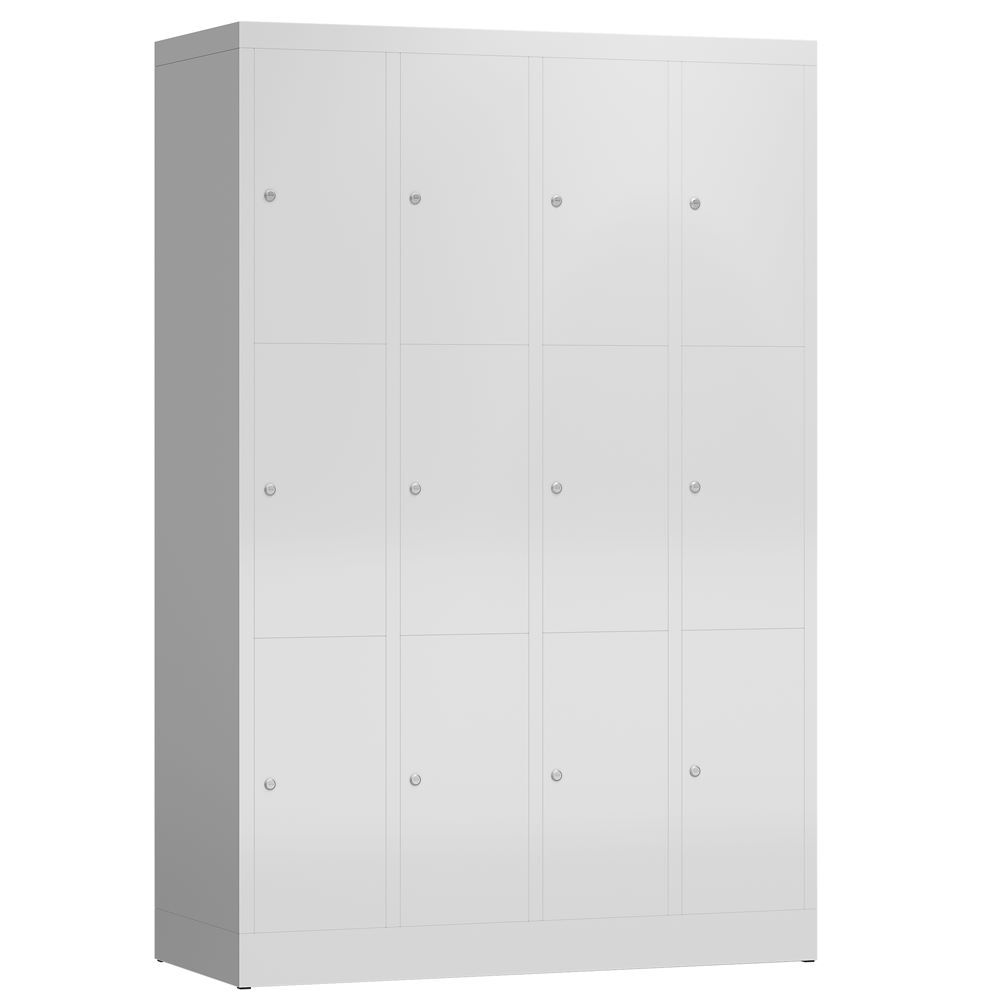 Produktbild Lüllmann ClassiX Schließfachschrank Fächerschrank 4 Abteile H 1800 x B 1185 mm lichtgrau