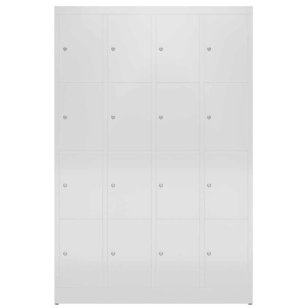 Produktbild ClassiX Schließfachschrank, 4 Abteile à 4 Fächer, 1800 x 1185 x 500 mm, lichtgra bild 2