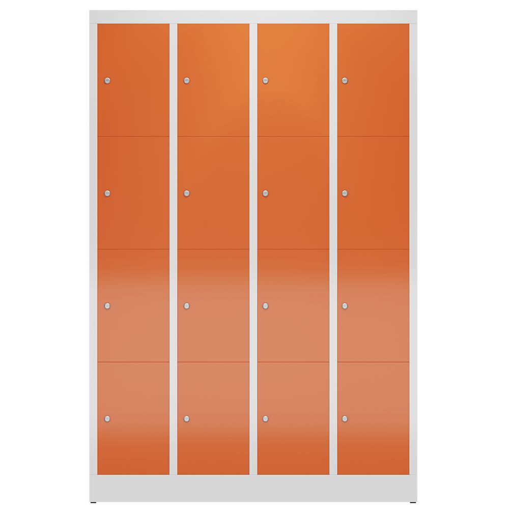 Produktbild ClassiX Schließfachschrank, 4 Abteile à 4 Fächer, 1800 x 1185 x 500 mm, lichtgra bild 2
