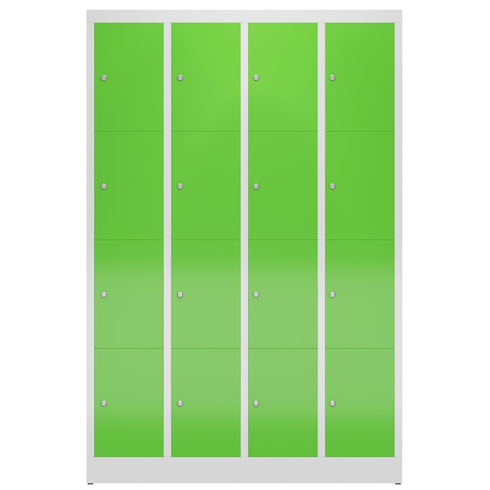 Produktbild ClassiX Schließfachschrank, 4 Abteile à 4 Fächer, 1800 x 1185 x 500 mm, lichtgra bild 2