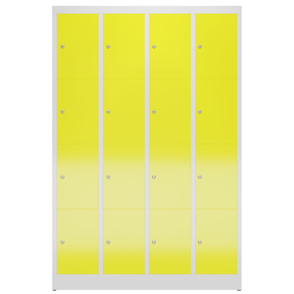 Produktbild ClassiX Schließfachschrank, 4 Abteile à 4 Fächer, 1800 x 1185 x 500 mm, lichtgra bild 2