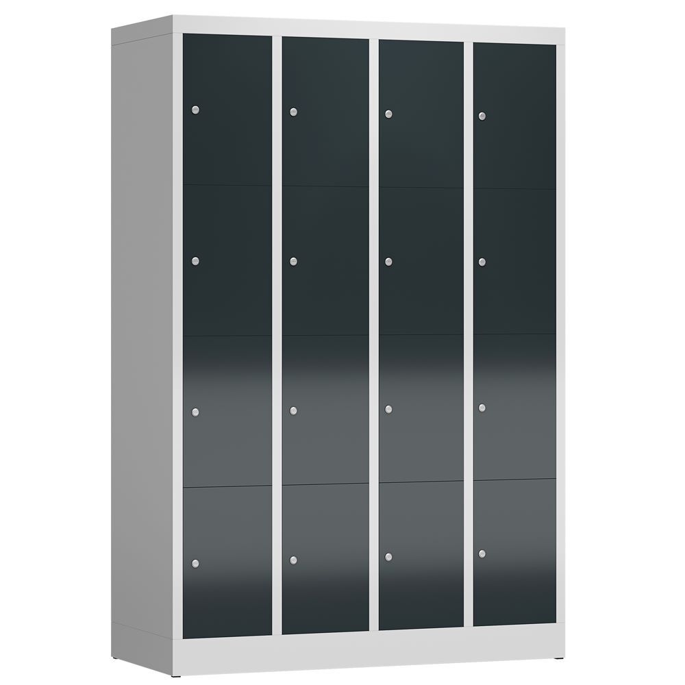 Produktbild Lüllmann ClassiX Schließfachschrank Fächerschrank 4 Abteile lichtgrau anthrazitgrau
