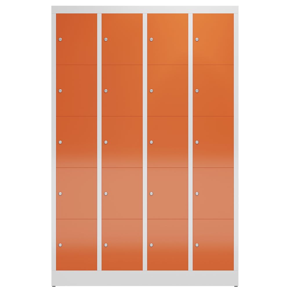Produktbild ClassiX Schließfachschrank, 4 Abteile à 5 Fächer, 1800 x 1185 x 500 mm, lichtgra bild 2