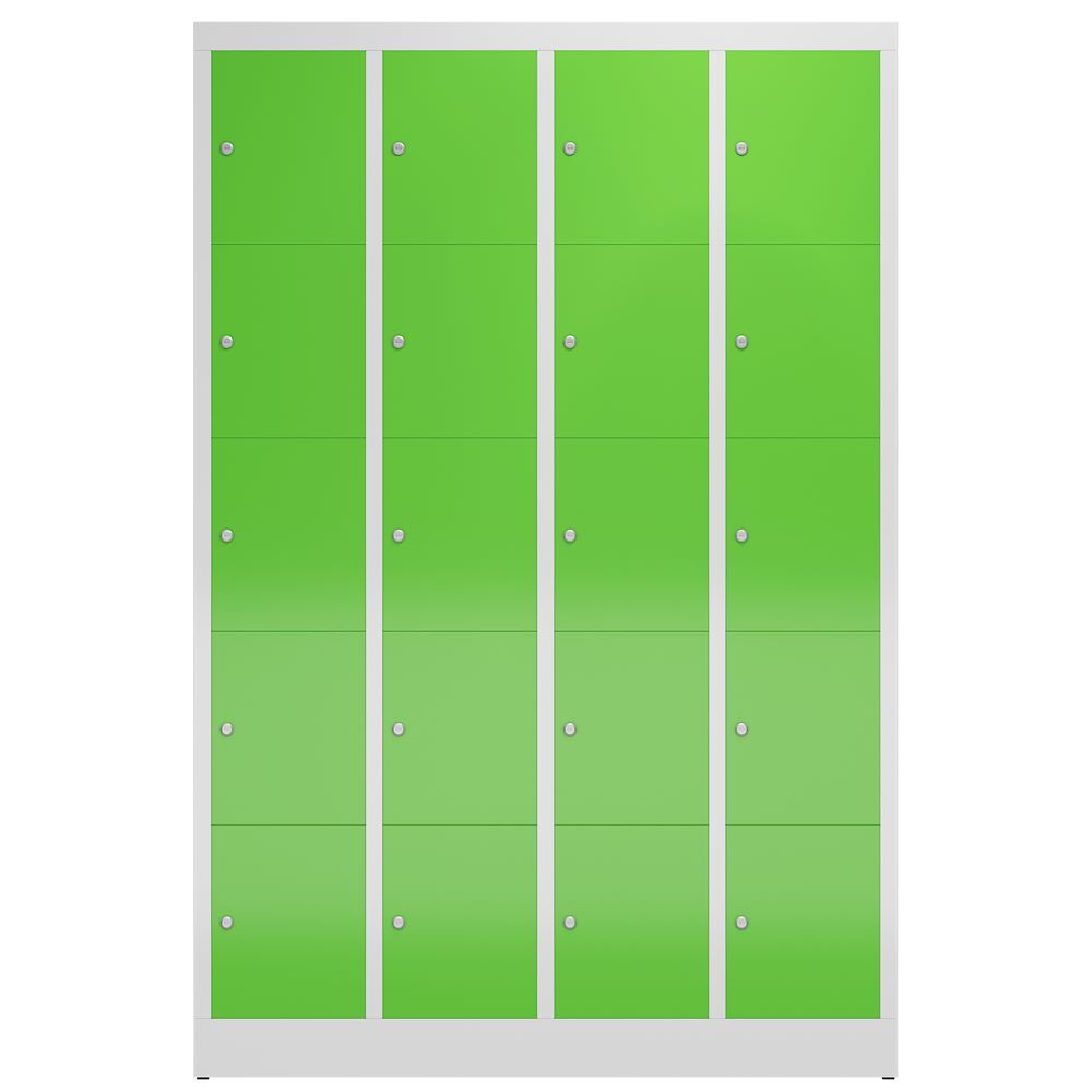Produktbild ClassiX Schließfachschrank, 4 Abteile à 5 Fächer, 1800 x 1185 x 500 mm, lichtgra bild 2