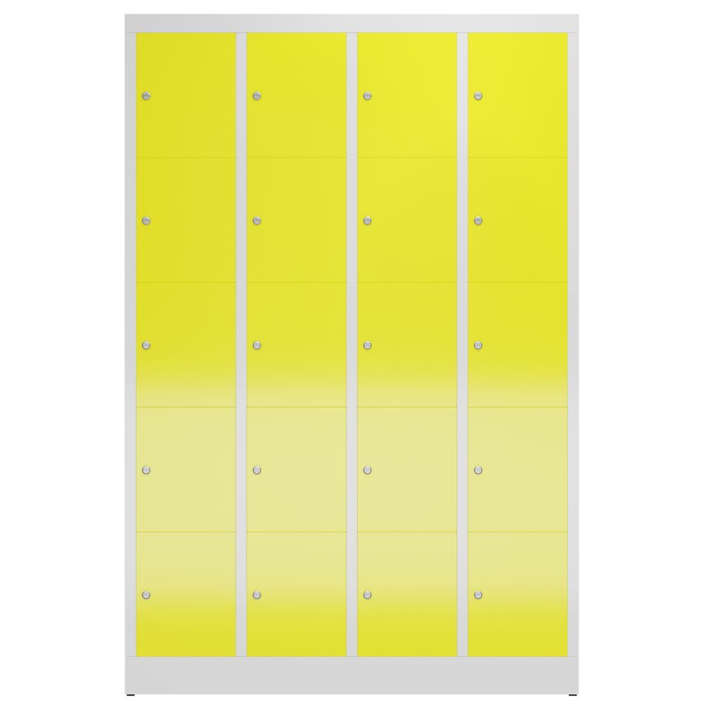 Produktbild ClassiX Schließfachschrank, 4 Abteile à 5 Fächer, 1800 x 1185 x 500 mm, lichtgra bild 2