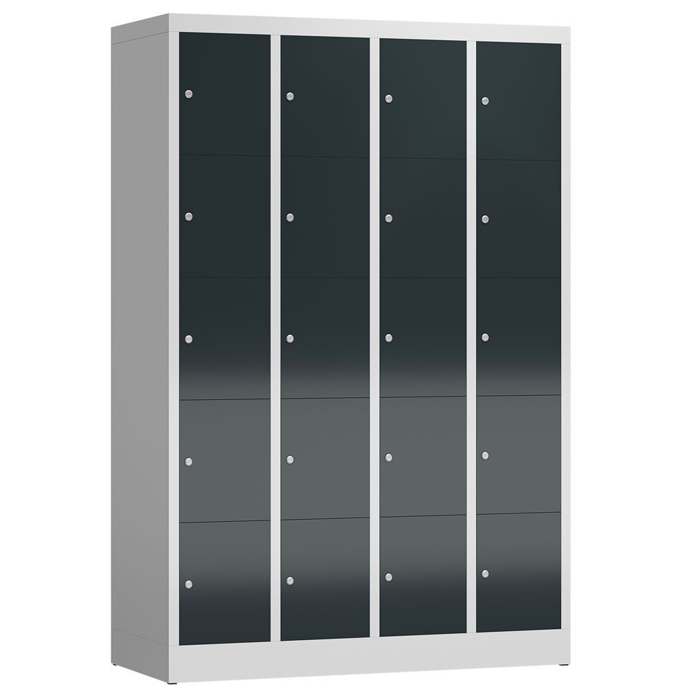 Produktbild Lüllmann ClassiX Schließfachschrank Fächerschrank 4 Abteile 5 Fächer lichtgrau anthrazitg