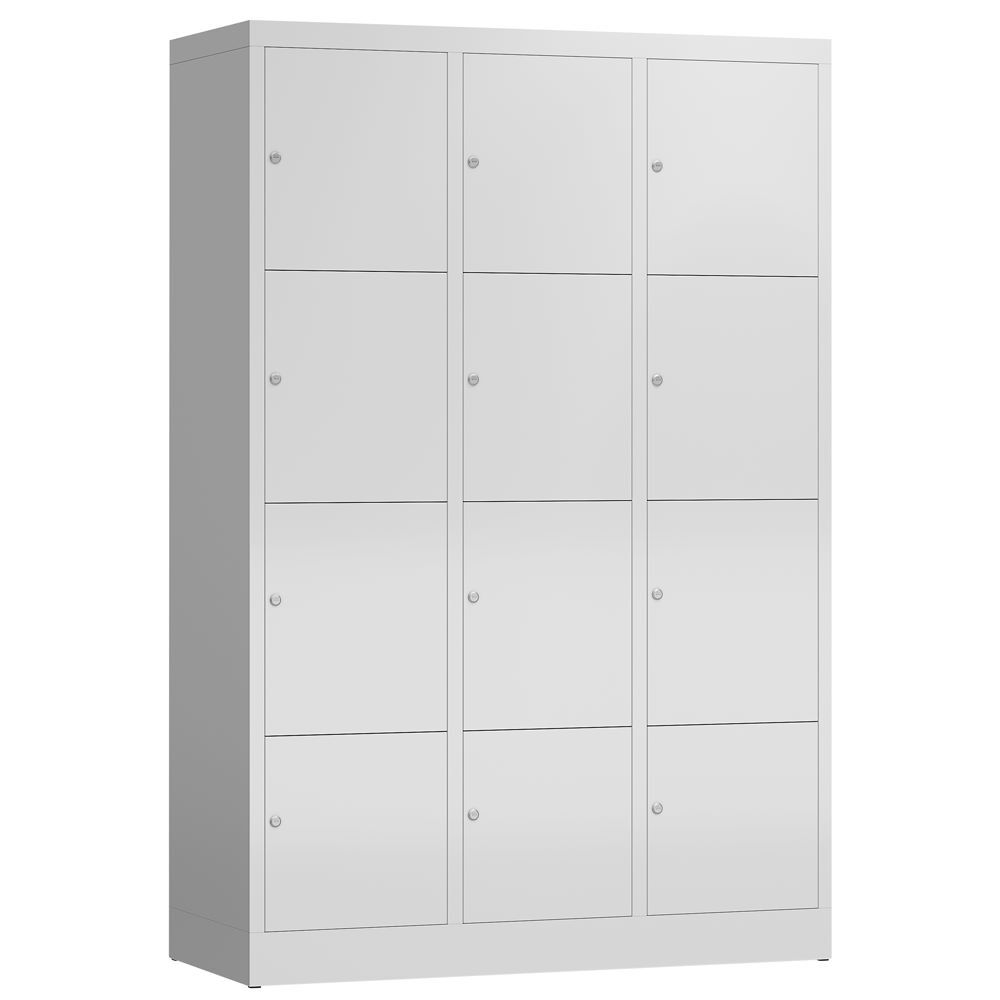 Produktbild Lüllmann ClassiX Schließfachschrank Fächerschrank 3 Abteile4 Fächer 1800 mm lichtgrau