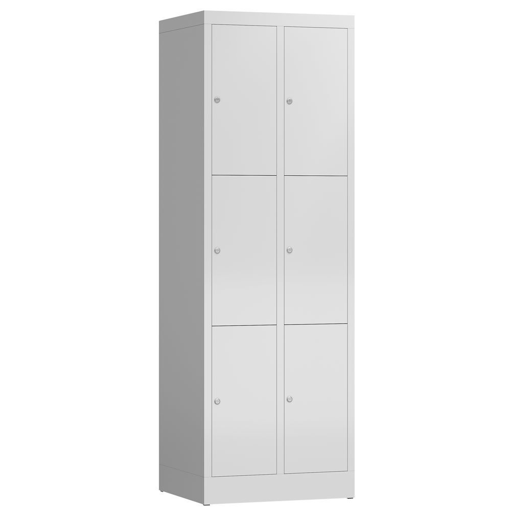 Produktbild Lüllmann ClassiX Schließfachschrank Fächerschrank 2 Abteile 3 Fächer lichtgrau