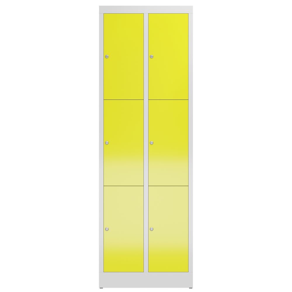 Produktbild ClassiX Schließfachschrank, 2 Abteile à 3 Fächer, 1800 x 590 x 500 mm, lichtgrau bild 2