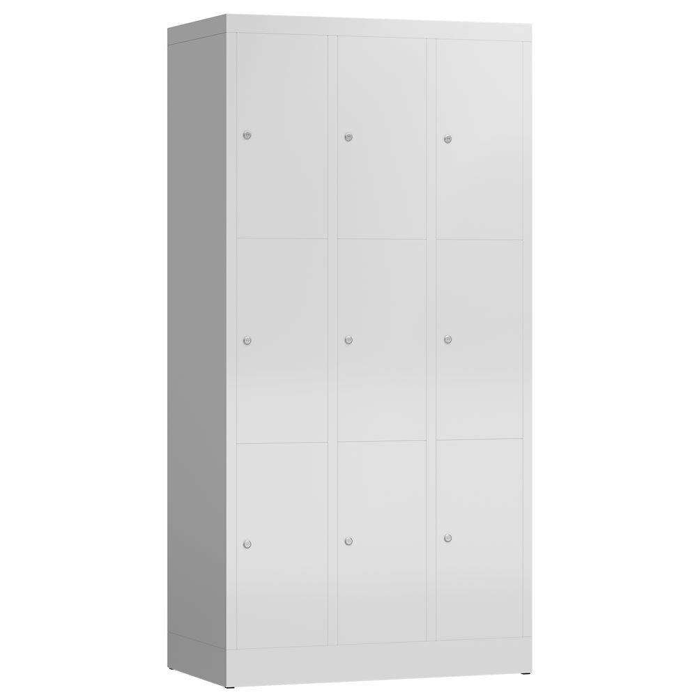 Produktbild Lüllmann ClassiX Schließfachschrank Fächerschrank 3 Abteile 3 Fächer 1800 mm lichtgrau