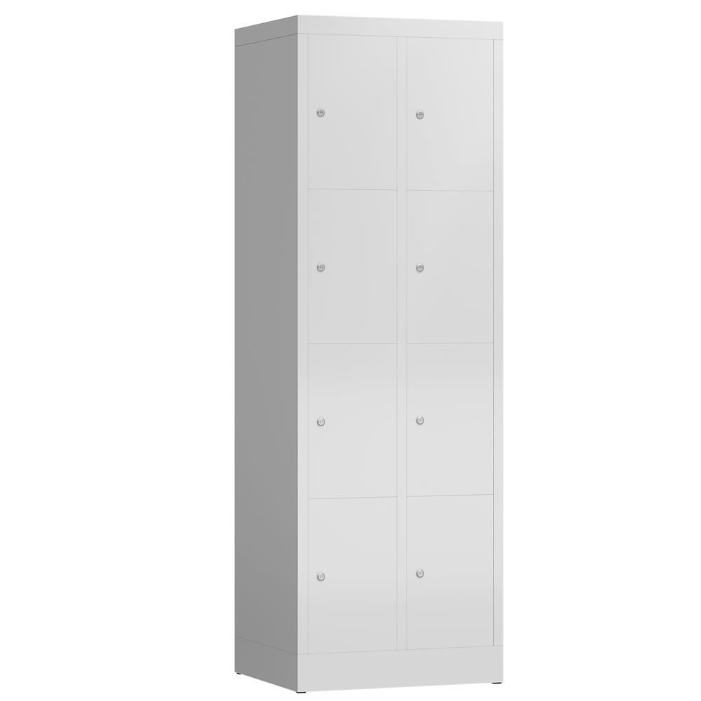 Produktbild Lüllmann ClassiX Schließfachschrank Fächerschrank 2 Abteile 4 Fächer lichtgrau