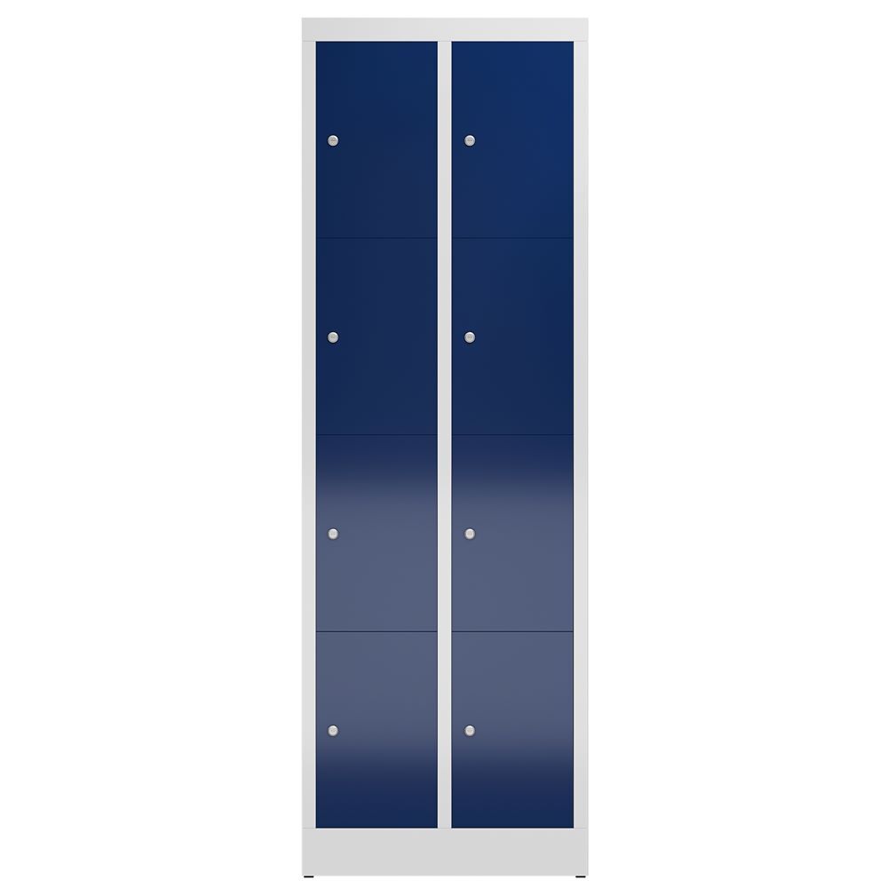 Produktbild ClassiX Schließfachschrank, 2 Abteile à 4 Fächer, 1800 x 590 x 500 mm, lichtgrau bild 2