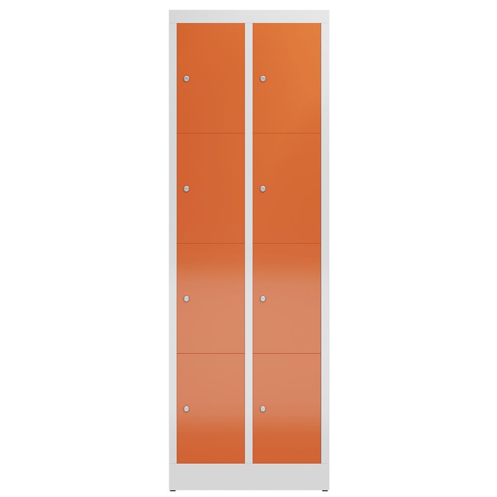 Produktbild ClassiX Schließfachschrank, 2 Abteile à 4 Fächer, 1800 x 590 x 500 mm, lichtgrau bild 2