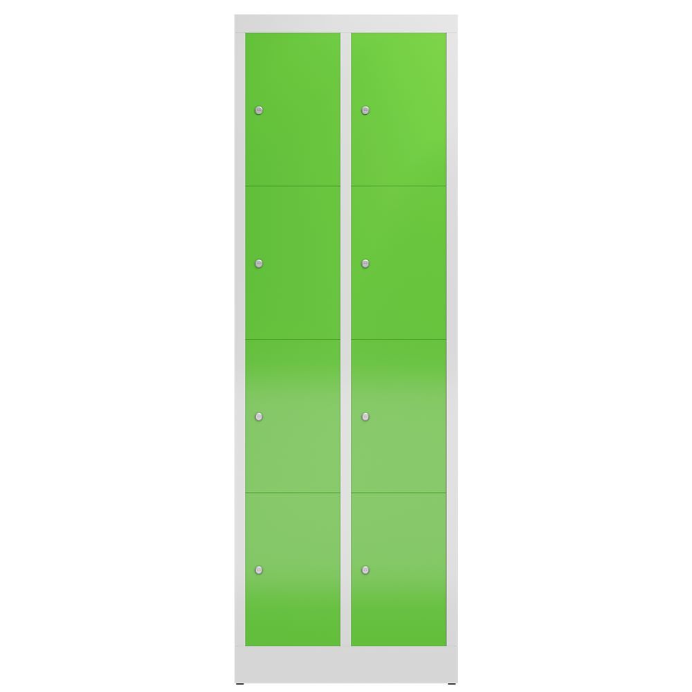 Produktbild ClassiX Schließfachschrank, 2 Abteile à 4 Fächer, 1800 x 590 x 500 mm, lichtgrau bild 2