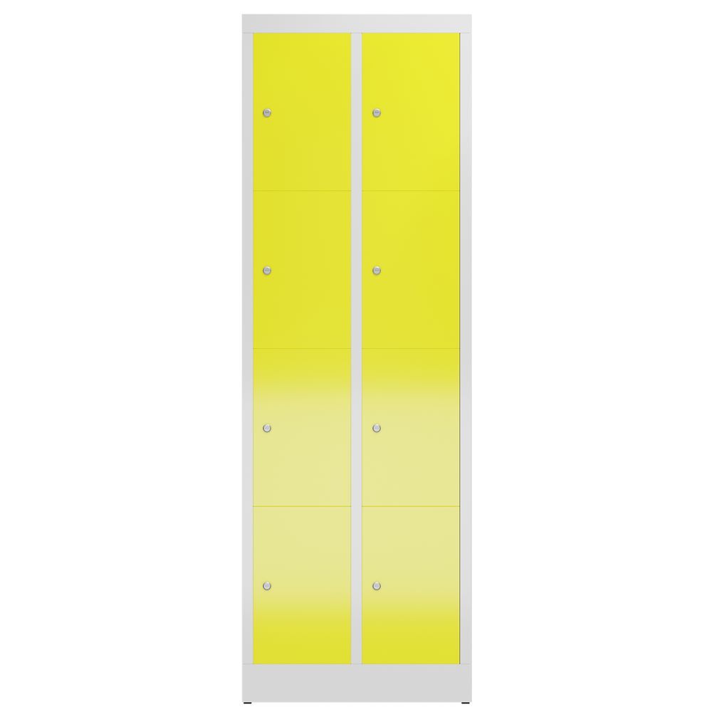 Produktbild ClassiX Schließfachschrank, 2 Abteile à 4 Fächer, 1800 x 590 x 500 mm, lichtgrau bild 2