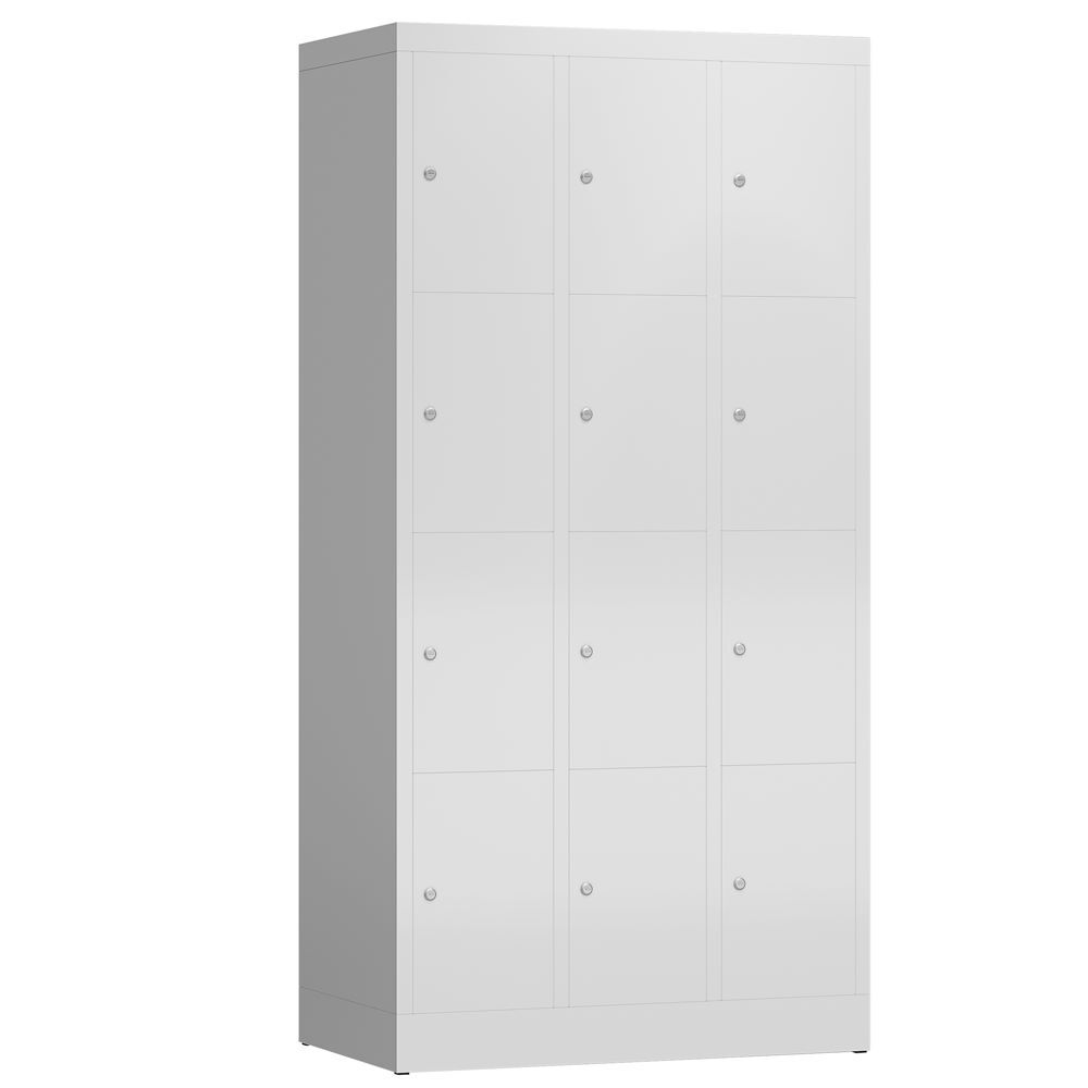 Produktbild Lüllmann ClassiX Schließfachschrank Fächerschrank 3 Abteile 4 Fächer 1800 mm lichtgrau