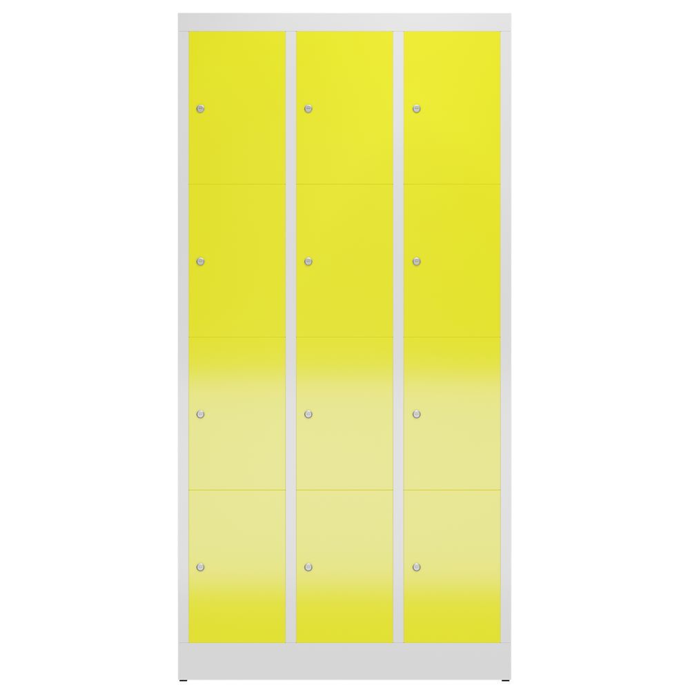 Produktbild ClassiX Schließfachschrank, 3 Abteile à 4 Fächer, 1800 x 870 x 500 mm, lichtgrau bild 2