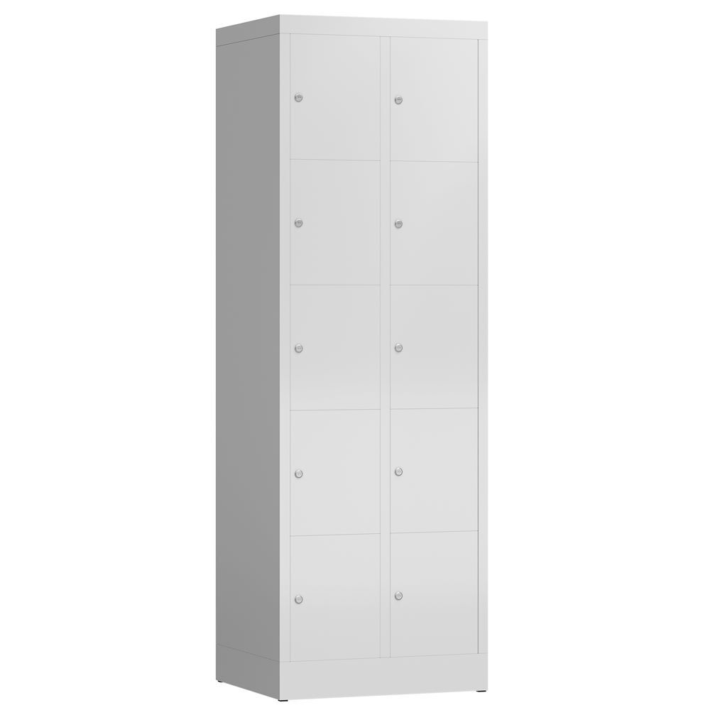 Produktbild Lüllmann ClassiX Schließfachschrank 2 Abteile 5 Fächer H 1800 mm lichtgrau